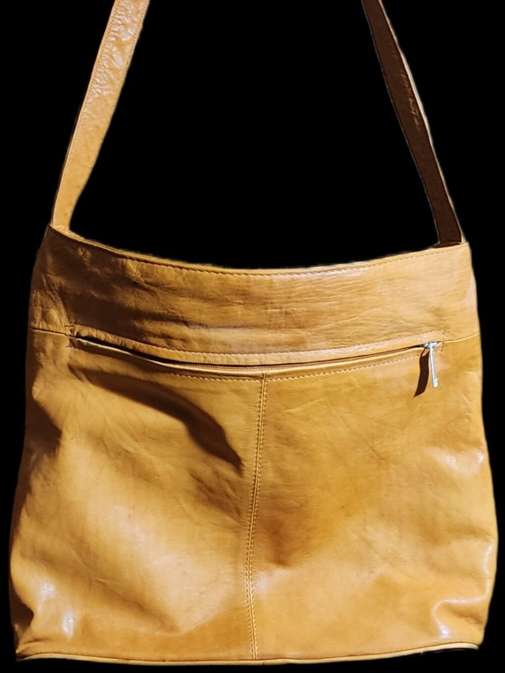 Vintage Tan Leather Shoulder Bag / Tote